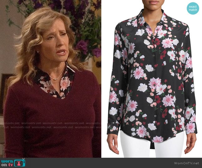 Equipment Essential Floral Silk Shirt worn by Vanessa Baxter (Nancy Travis) on Last Man Standing