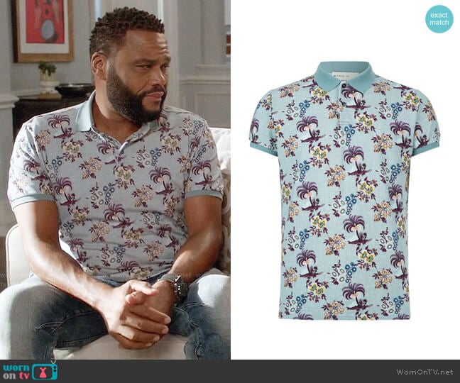 Etro Floral Polo Shirt worn by Andre Johnson (Anthony Anderson) on Blackish