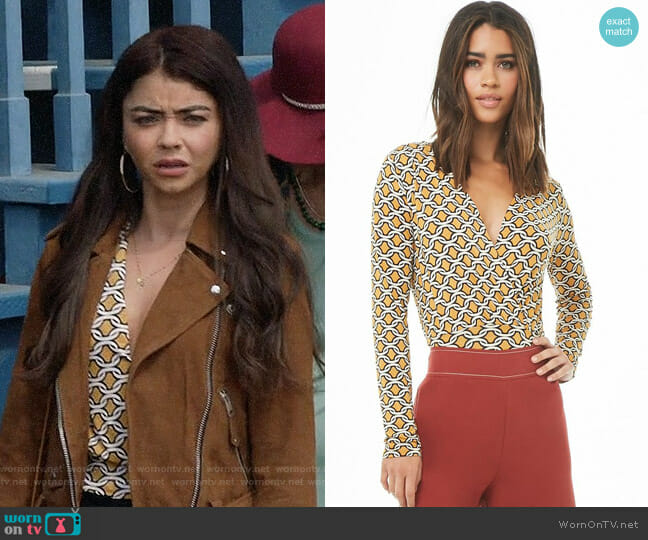 Forever 21 Abstract Print Surplice Top worn by Haley Dunphy (Sarah Hyland) on Modern Family