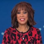 Gayle’s red leopard print dress on CBS This Morning