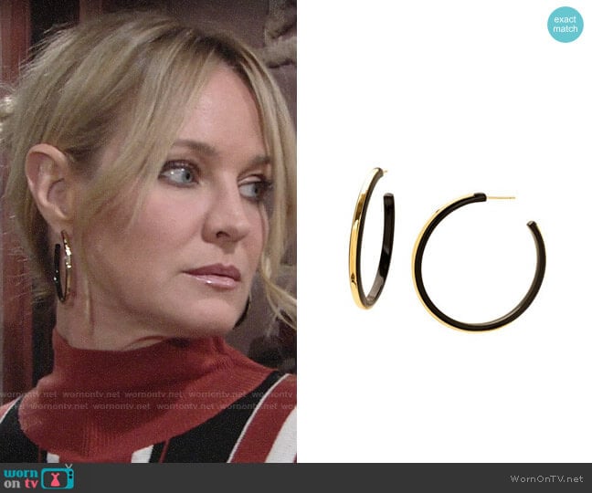 Gorjana Irina Hoop Earrings worn by Sharon Newman (Sharon Case) on The Young and the Restless