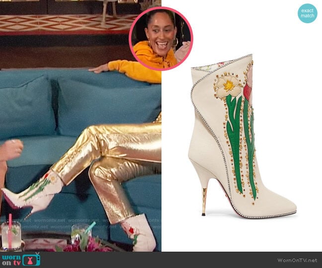 Gucci Fosca Boots worn by Tracee Ellis Ross on Busy Tonight