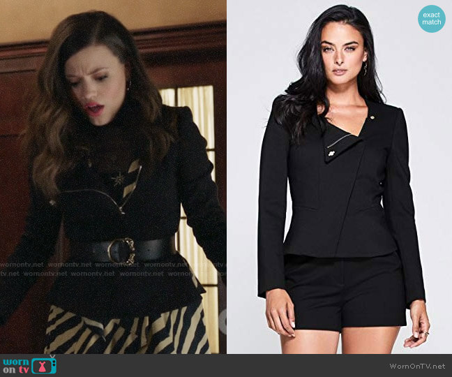Guess Leigh Zip Front Blazer worn by Maggie Vera (Sarah Jeffery) on Charmed
