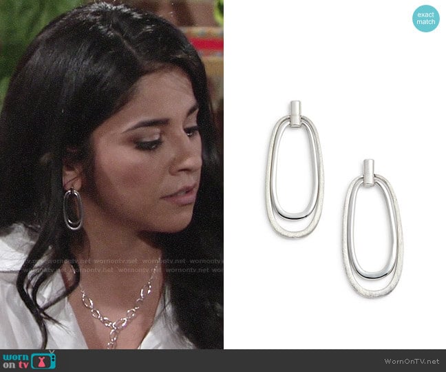 Halogen Oval Drop Earrings worn by Mia Rosales (Noemi Gonzalez) on The Young and the Restless