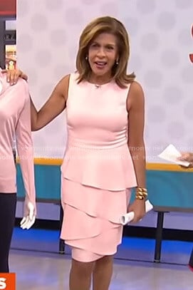 Hoda’s pink ruffle front dress on Today