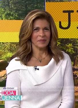 Hoda’s white ribbed sweater on Today