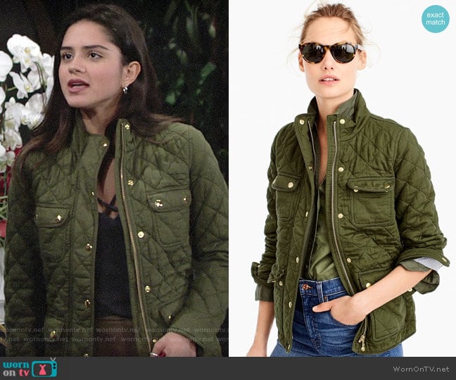 J. Crew Quilted downtown field jacket worn by Lola Rosales (Sasha Calle) on The Young and the Restless