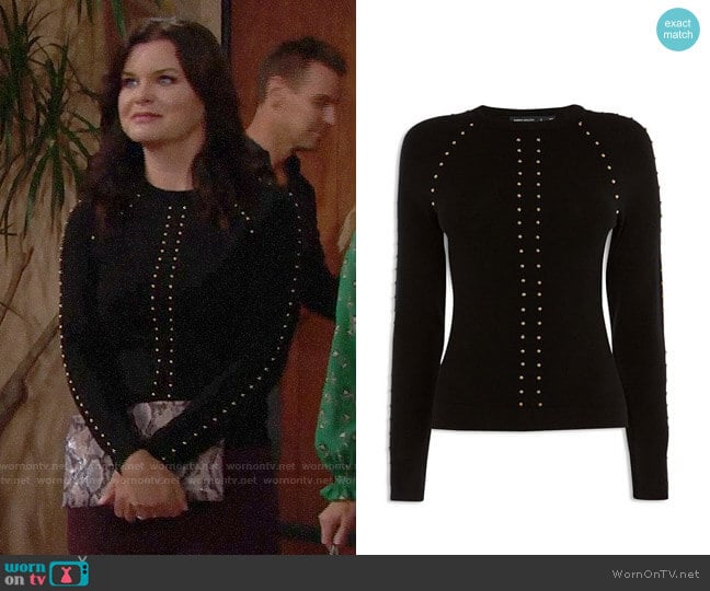 Karen Millen Studded Sweater worn by Katie Logan (Heather Tom) on The Bold and the Beautiful