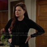 Katie’s black studded sweater on The Bold and the Beautiful