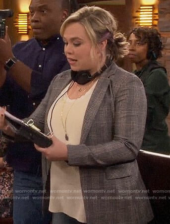 Kristin’s grey plaid blazer on Last Man Standing