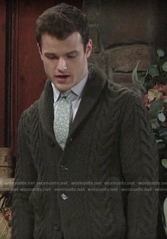 Kyle's cable knit cardigan on The Young and the Restless