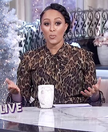 Tamera’s tiered leopard print dress on The Real