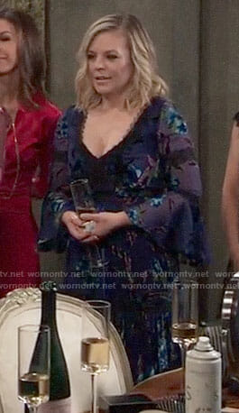 Maxie’s blue floral maxi dress on General Hospital