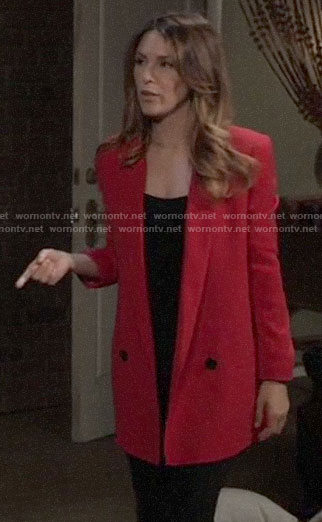 Margaux’s red double breasted blazer on General Hospital
