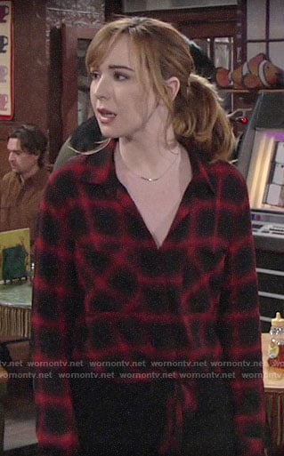 Mariah’s black and red plaid shirt on The Young and the Restless