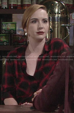 Mariah’s black and red plaid shirt on The Young and the Restless