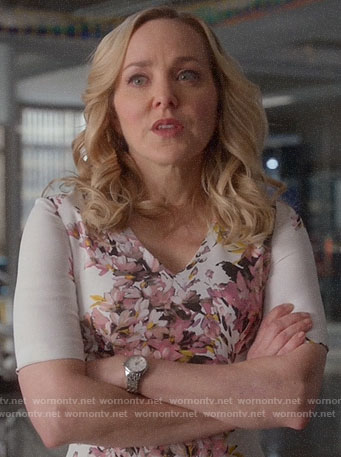 Marissa’s white and pink floral dress on Bull