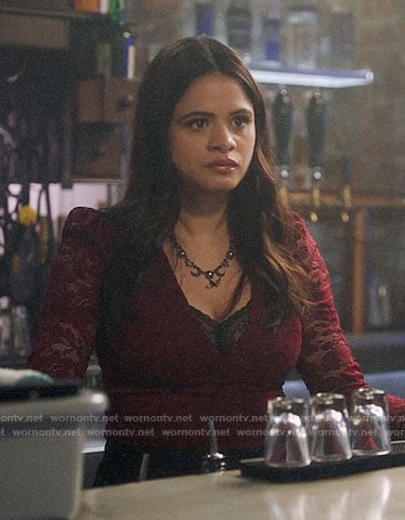 Mel's red lace top on Charmed