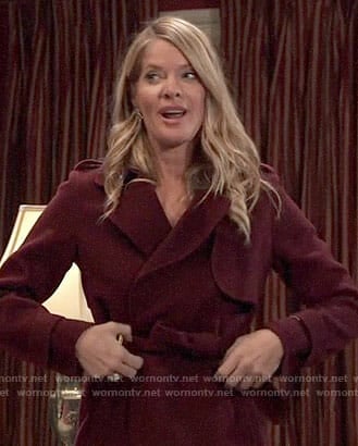 Nina's burgundy coat on General Hospital