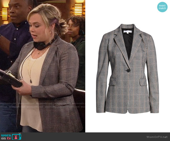 Nordstrom Signature Elbow Patch Plaid Stretch Wool Jacket worn by Kristin Baxter (Amanda Fuller) on Last Man Standing