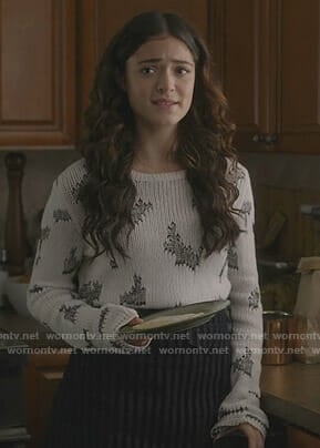 Olive’s white and black sweater on Manifest