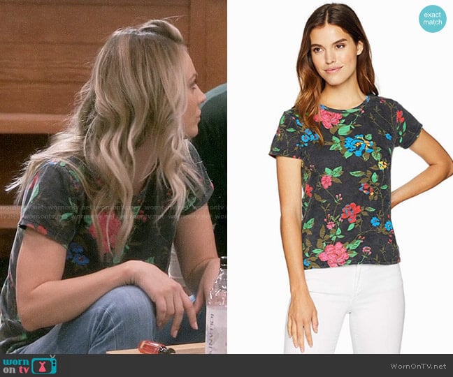 Pam & Gela Floral Tee worn by Penny Hofstadter (Kaley Cuoco) on The Big Bang Theory