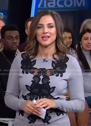 Paula's grey lace inset sweater on Good Morning America