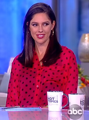Abby’s pink polka dot blouse on The View
