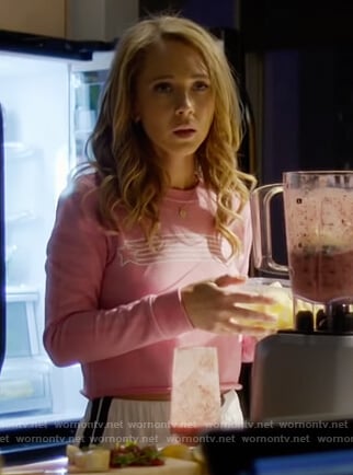 Veronica’s pink star print sweatshirt on Dirty John