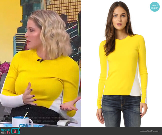 WornOnTV: Sara's yellow turtleneck top and high-waisted pants on The Chase, Sara Haines
