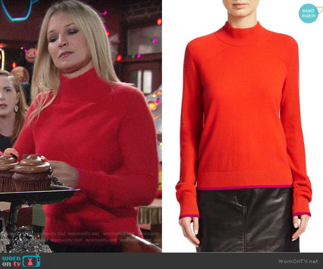 WornOnTV: Sharon’s red sweater with pink trim on The Young and the ...