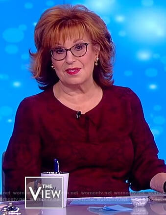 Joy’s red print smocked blouse on The View