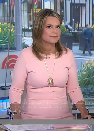 Savannah’s pink three quarter sleeved dress on Today