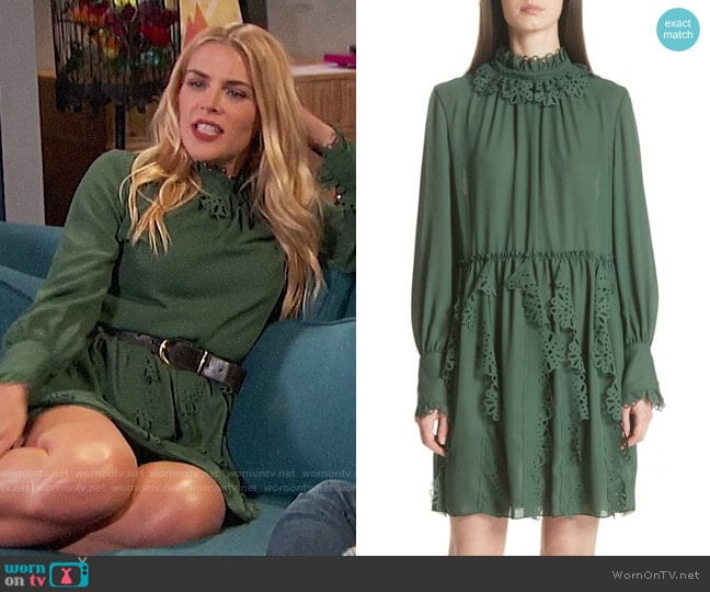 See by Chloe Eyelet Detail Dress worn by Busy Philipps on Busy Tonight