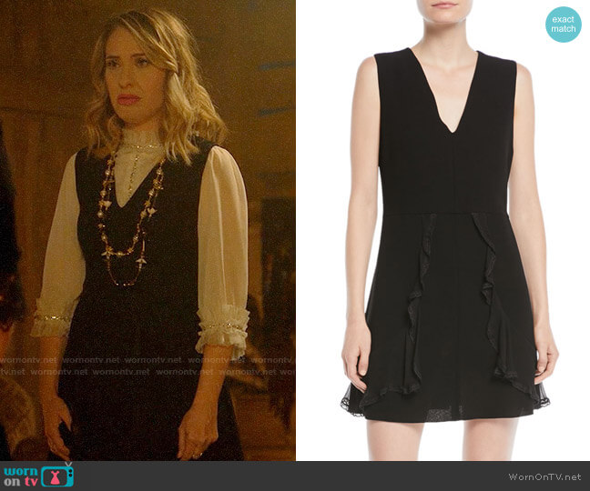 WornOnTV: Mallory's black sleeveless midi dress on Grace and