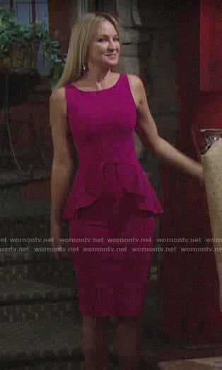 Sharon's pink peplum dress on The Young and the Restless