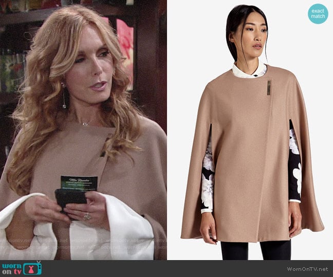 Ted Baker Vickiye Cape worn by Lauren Fenmore (Tracey Bregman) on The Young and the Restless