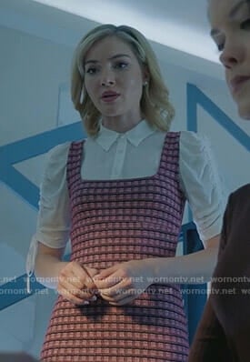 The Frost Sisters' pink checked mini dress on The Gifted