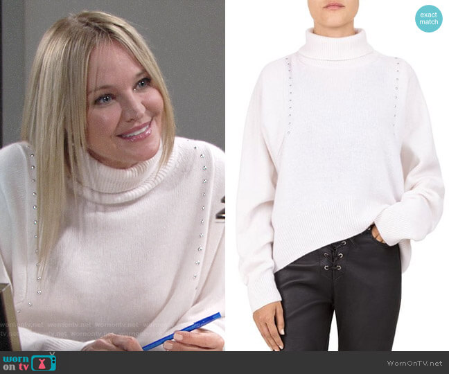 The Kooples Studded Draped Turtleneck worn by Sharon Collins (Sharon Case) on The Young & the Restless