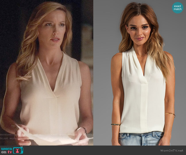 Theory Hylin Blouse worn by Laurel Lance (Katie Cassidy) on Arrow