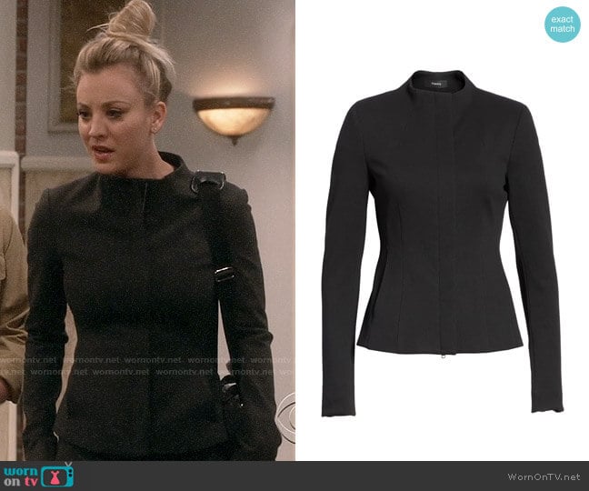 Theory Sculpted Twill Knit Jacket worn by Penny Hofstadter (Kaley Cuoco) on The Big Bang Theory