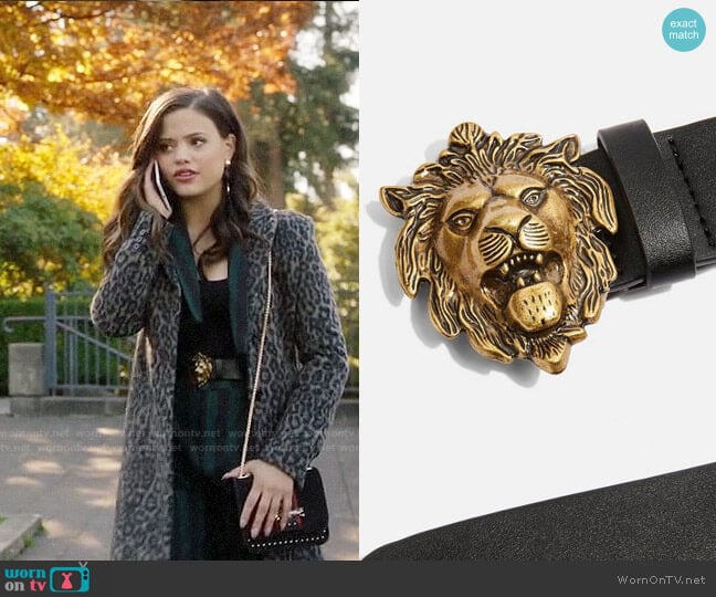 Topshop Lion Buckle Waist Belt worn by Maggie Vera (Sarah Jeffery) on Charmed