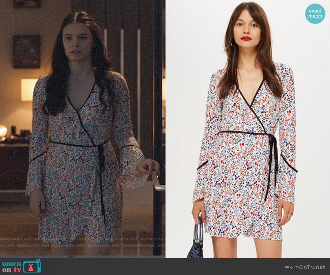 Topshop Plisse Print Wrap Mini Dress worn by Nia Nal (Nicole Maines) on Supergirl