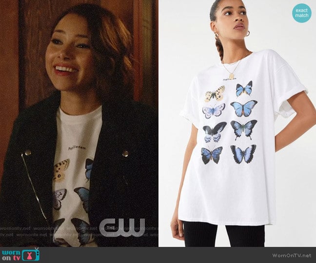 Urban Outfitters Blue Butterfly Tee worn by Nora West-Allen (Jessica Parker Kennedy) on The Flash