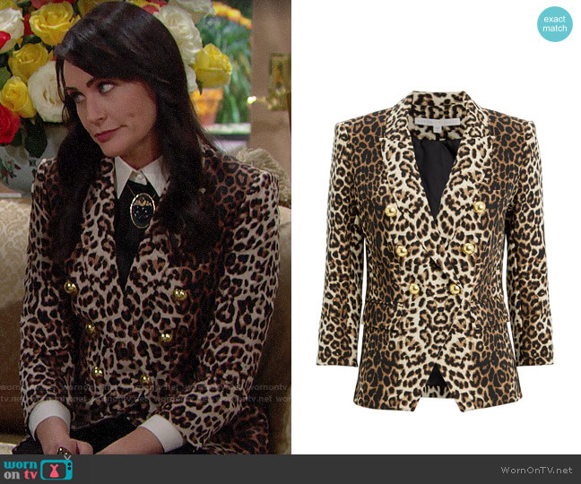 Veronica Beard Empire Leopard Jacket worn by Quinn Fuller (Rena Sofer) on The Bold & the Beautiful