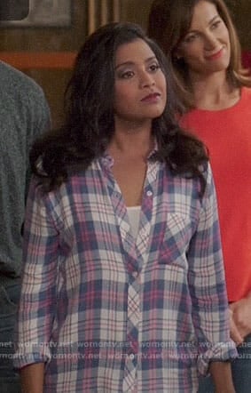 Vicky's plaid shirt on The Good Place