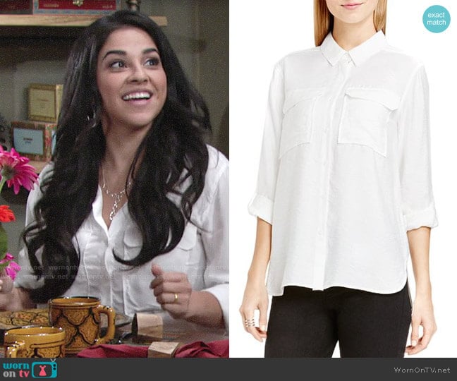 Vince Camuto Roll Sleeve Utility Shirt worn by Mia Rosales (Noemi Gonzalez) on The Young and the Restless