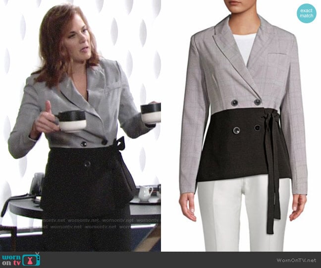 Walter Baker Sophie Waist-Tie Suit Jacket worn by Phyllis Newman (Gina Tognoni) on The Young and the Restless