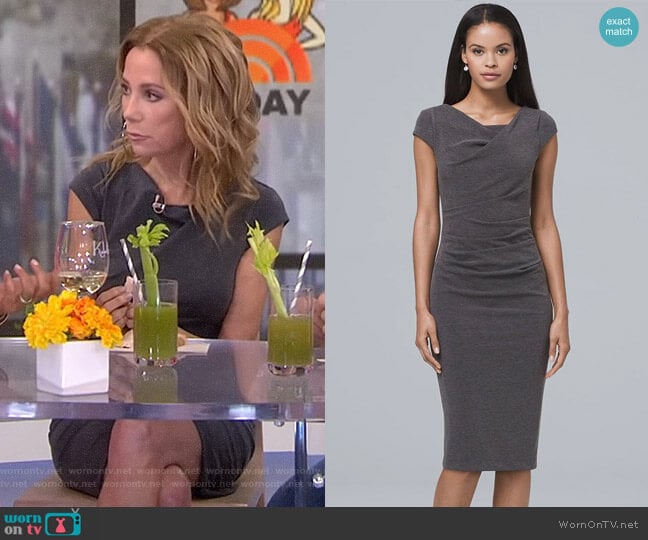 Draped Knit Sheath Dress by White House Black Market worn by Kathie Lee Gifford on Today