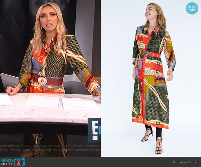 Belt Print Tunic by Zara worn by Giuliana Rancic  on E! News